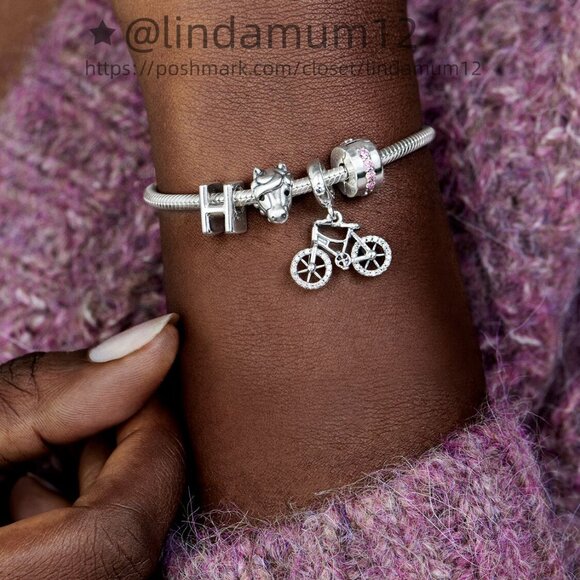 Pandora Pink Sparkling Row Clip Charm - Picture 7 of 7